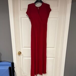 Mother Bee Maternity Vibrant Red Maxi Dress